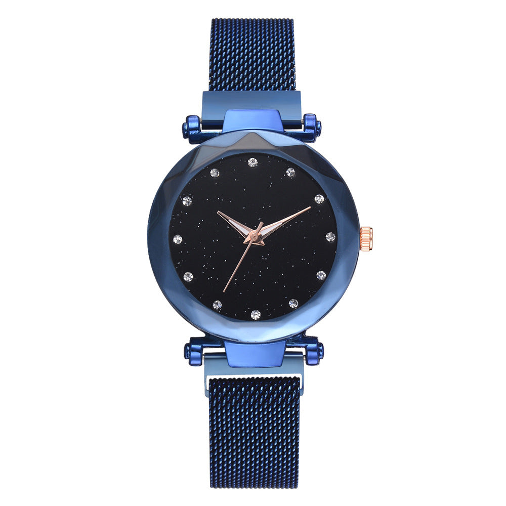 Luxury Women Watches Bracelet Set Fashion Elegant Magnet Buckle Ladies Starry Sky Watch Set