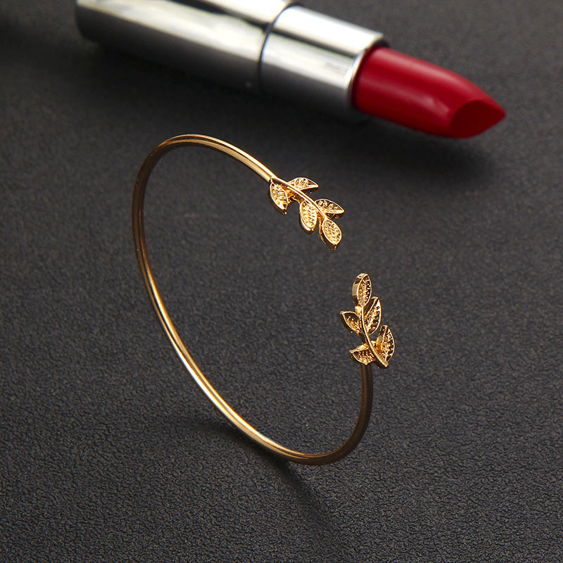 Leaf Knot Hand Cuff Link Chain Charm Bracelet Bangle For Women Gold Bracelets  Jewelry 6115