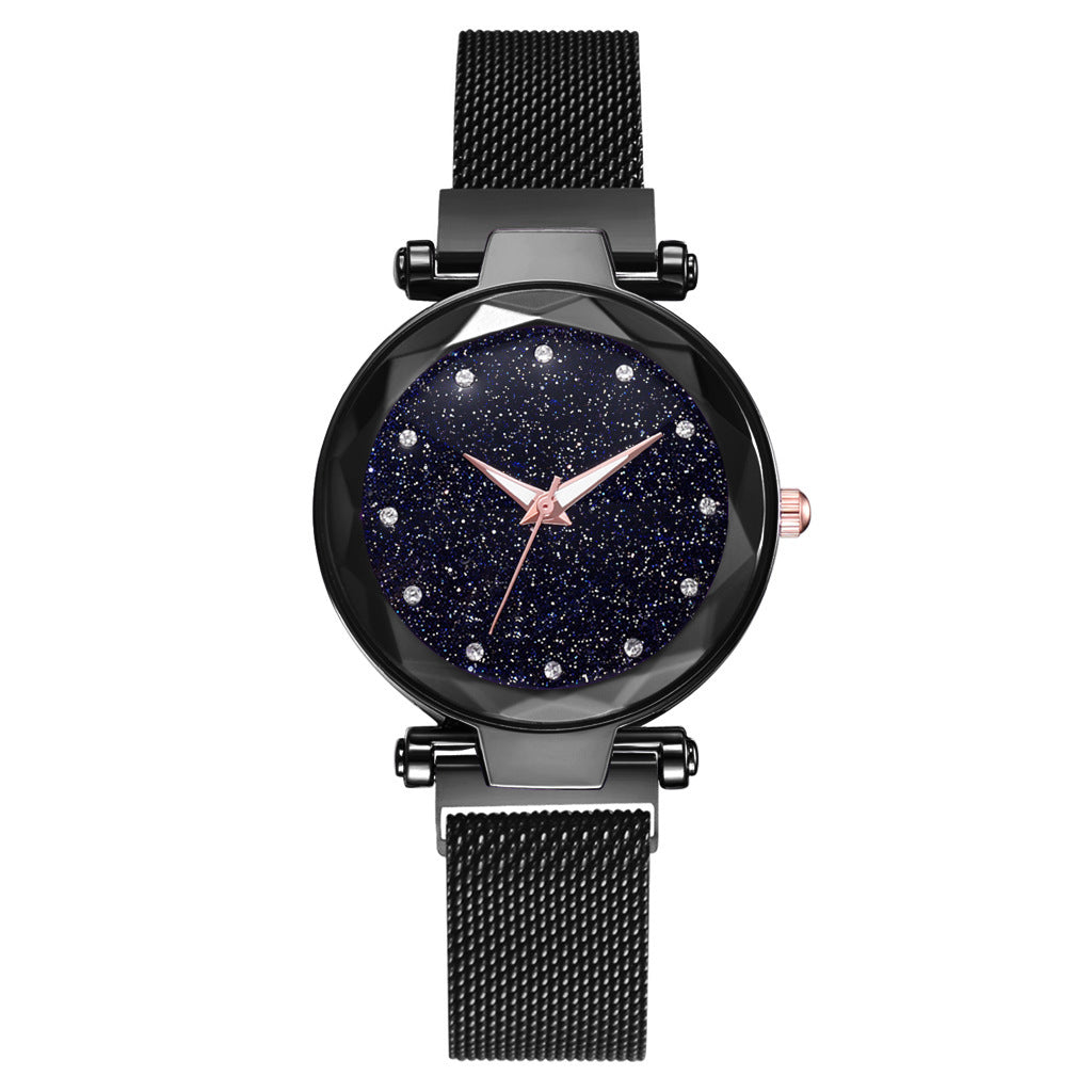 Luxury Women Watches Bracelet Set Fashion Elegant Magnet Buckle Ladies Starry Sky Watch Set