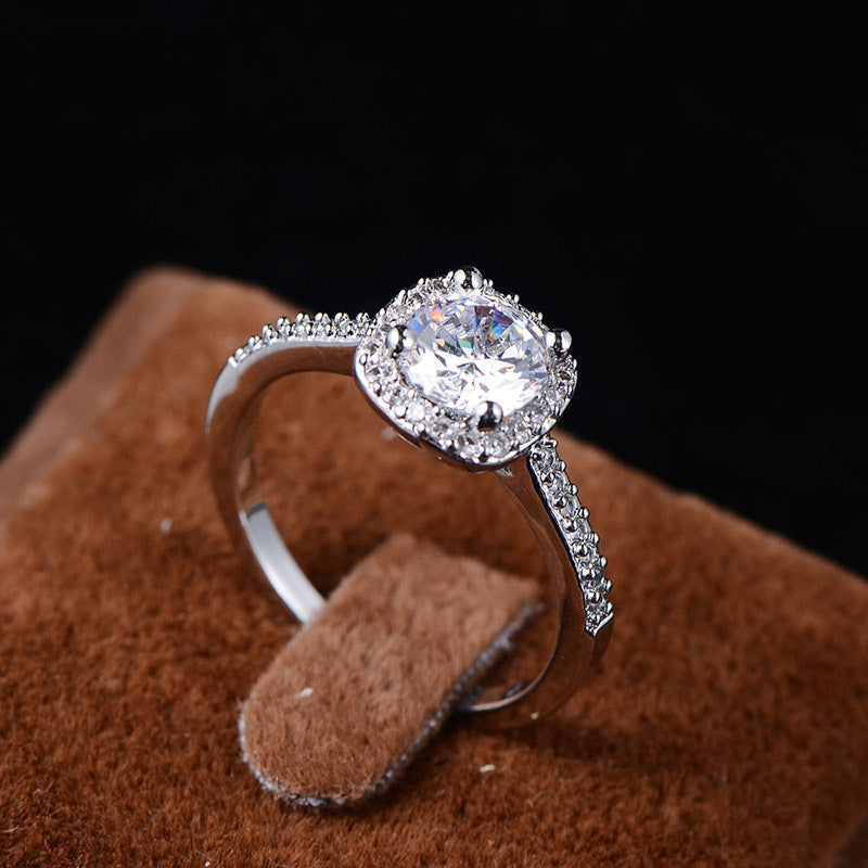 Wedding Rings for Women Silver Color Jewelry Luxury Rings Engagement Square Cubic Zirconia