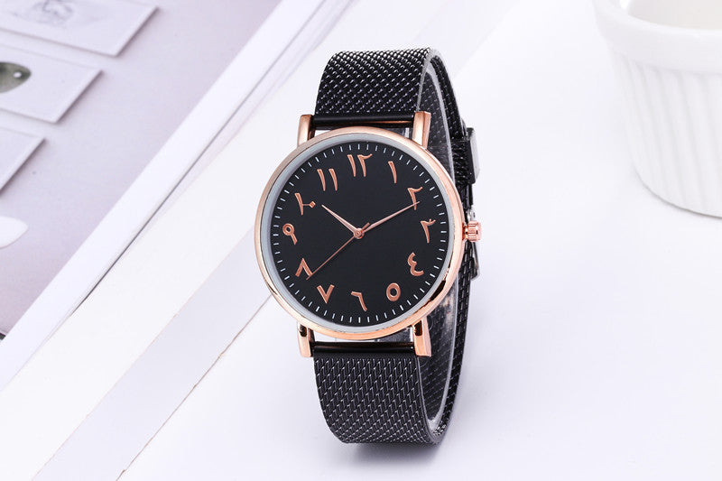 Fashion Creative Quartz Watches Couple Watches Digital Mesh Band Watches