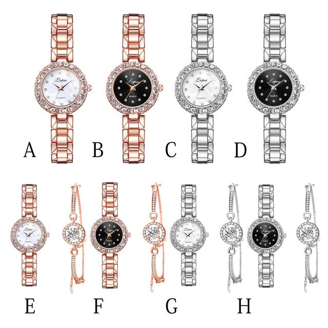 Watches-Set Bangle Clock Bracelet Wrist-Watch Quartz Women Fashion Brand Luxury