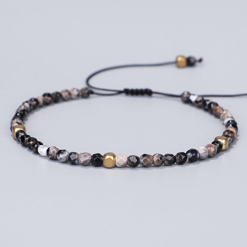 3mm Natural Stone Beads Tibetan Stone Beads Stretch Bracelet For  Women