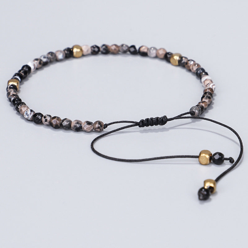 3mm Natural Stone Beads Tibetan Stone Beads Stretch Bracelet For  Women