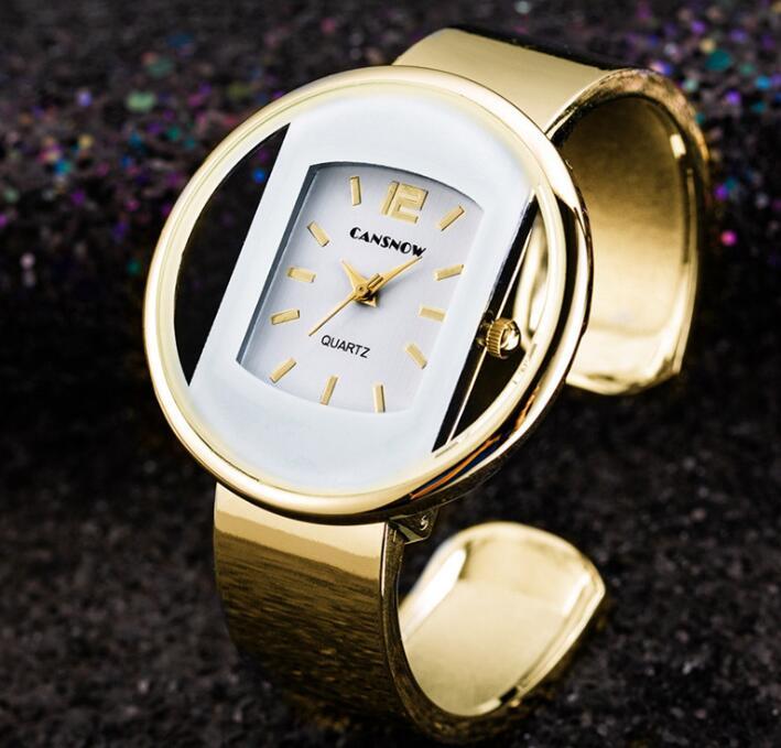 New Luxury Brand Bracelet Watch Gold Silver Dial Lady Dress Quartz Clock Hot Bayan Kol Saati