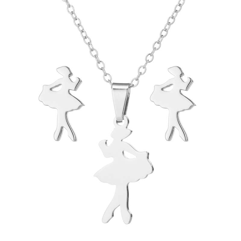 Jewelry Women Cute Angel Pendant Stainless Steel