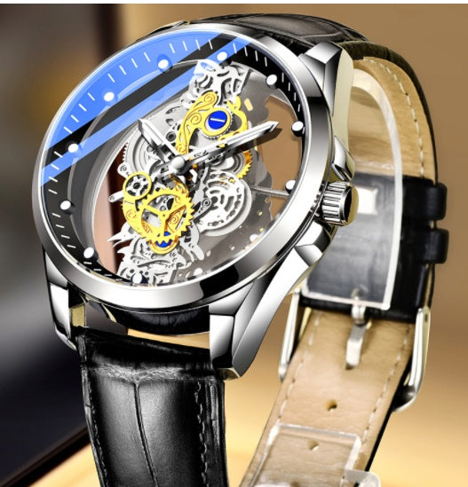 Men Watch Skeleton Automatic Quartz Watch Gold Skeleton Vintage Mens Watches