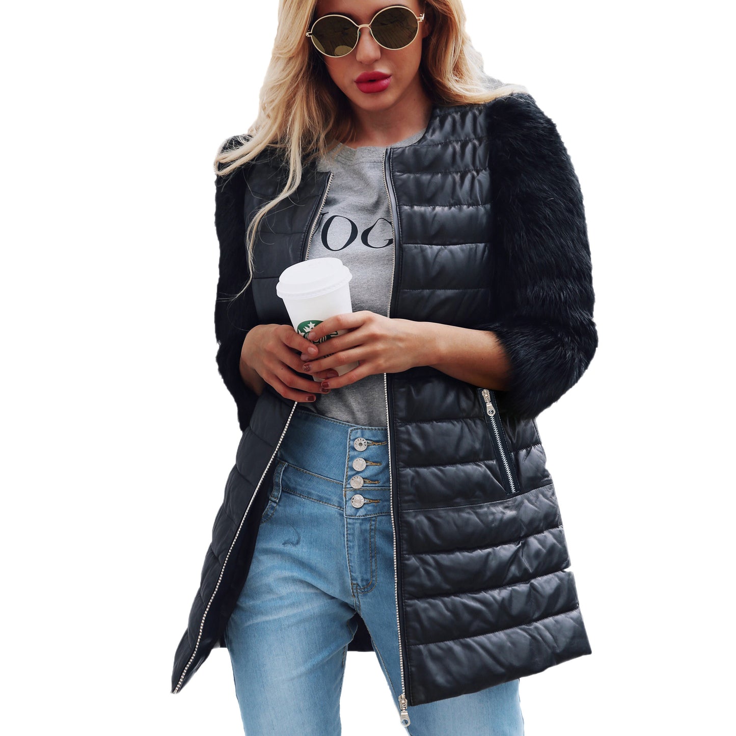 Europe Cloth Autumn Winter PU Jacket Women