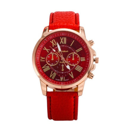 Three eye watches,retro GENEVA,Geneva students, couples,watches,men's belts, quartz watches