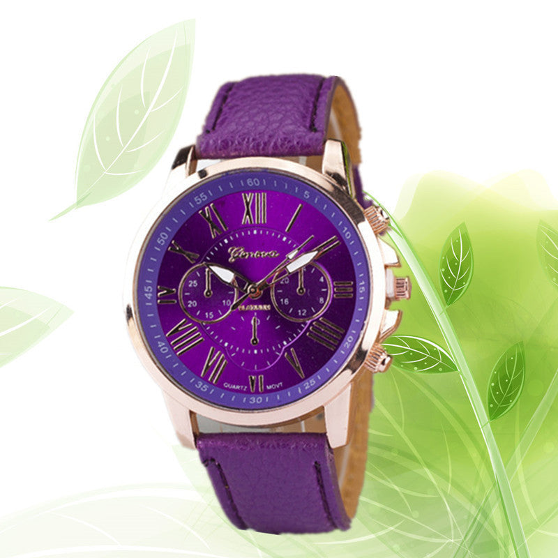 Three eye watches,retro GENEVA,Geneva students, couples,watches,men's belts, quartz watches