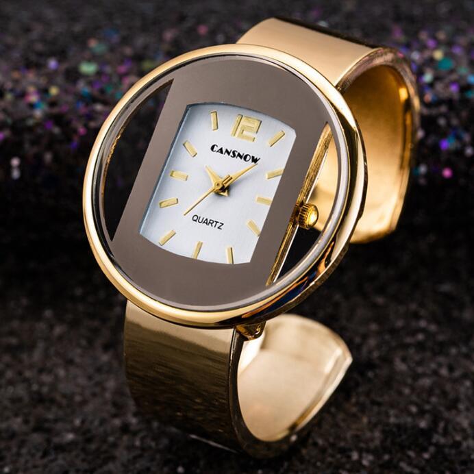 New Luxury Brand Bracelet Watch Gold Silver Dial Lady Dress Quartz Clock Hot Bayan Kol Saati