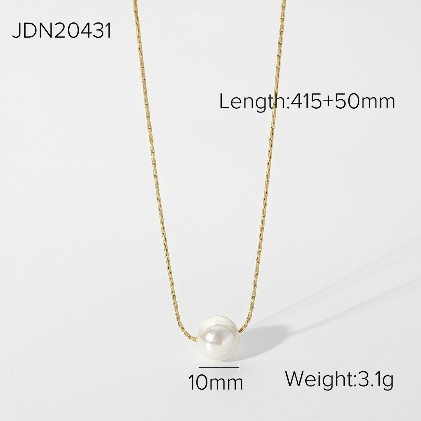 Simple 14K Stainless Steel Pearl Necklace