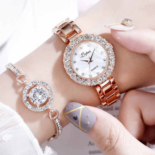 Watches-Set Bangle Clock Bracelet Wrist-Watch Quartz Women Fashion Brand Luxury