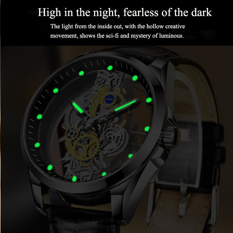 Men Watch Skeleton Automatic Quartz Watch Gold Skeleton Vintage Mens Watches