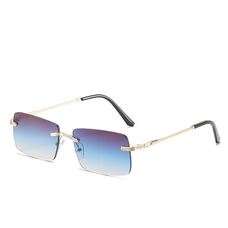 Frameless Square Fashion Sunglasses Men And Women Metal Sunglasses