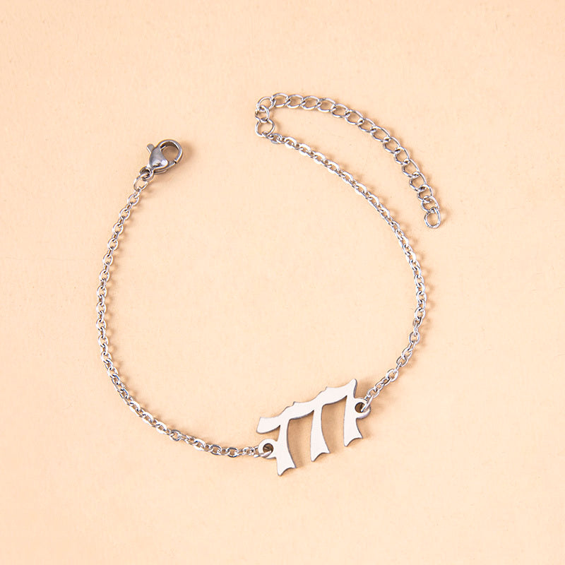 Lucky Number 777 Stainless Steel Bracelet