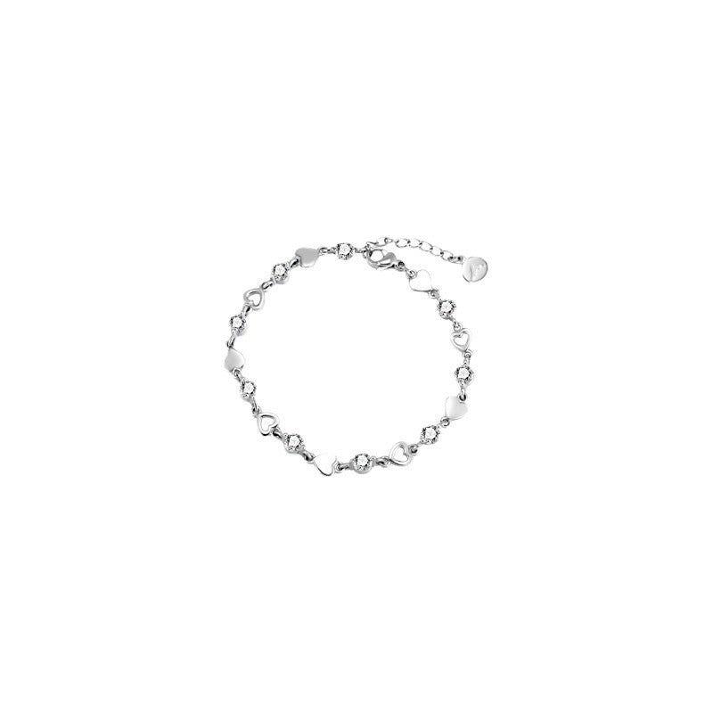 Simple Special-interest Design Hollow Heart-Shaped Bracelet