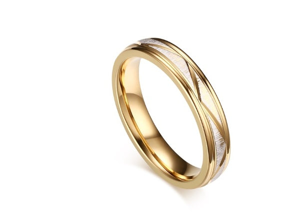 Electroplated golden couple ring