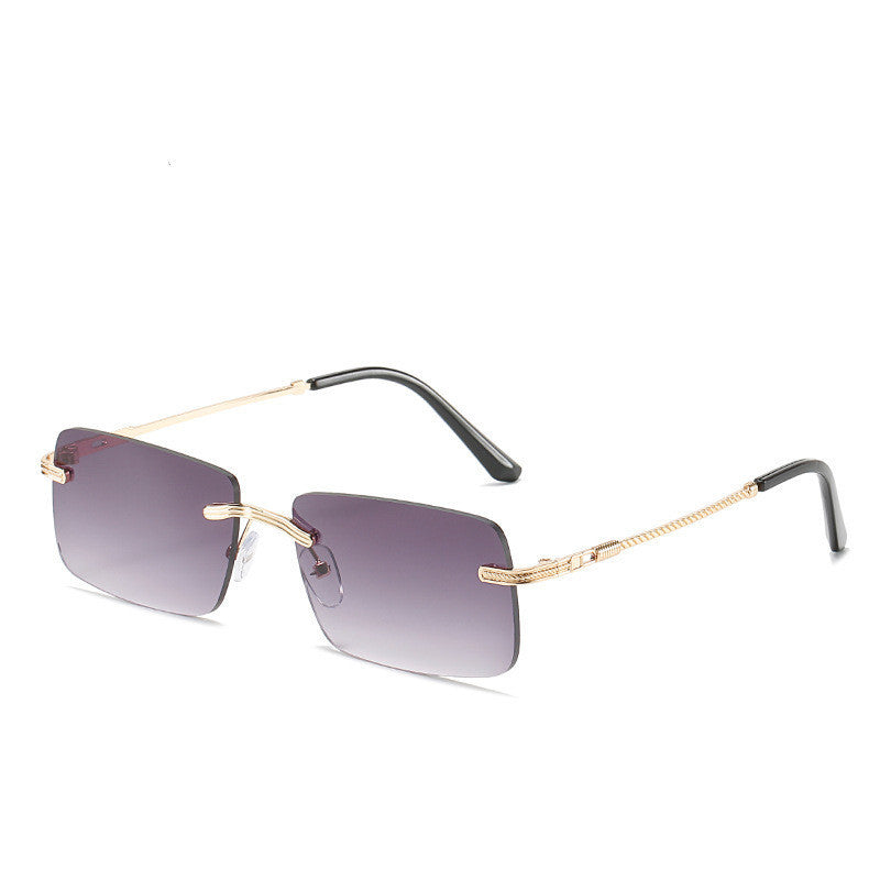 Frameless Square Fashion Sunglasses Men And Women Metal Sunglasses