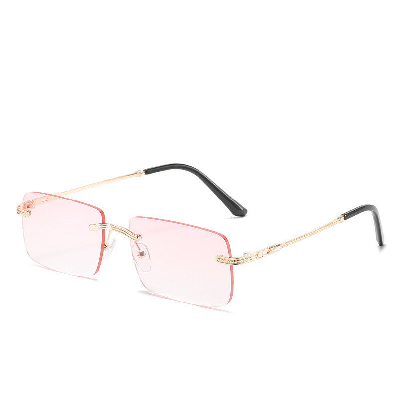 Frameless Square Fashion Sunglasses Men And Women Metal Sunglasses