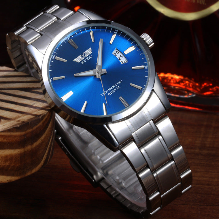 New watches, men's single day steel watches, non mechanical watches