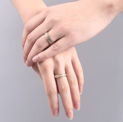 Electroplated golden couple ring