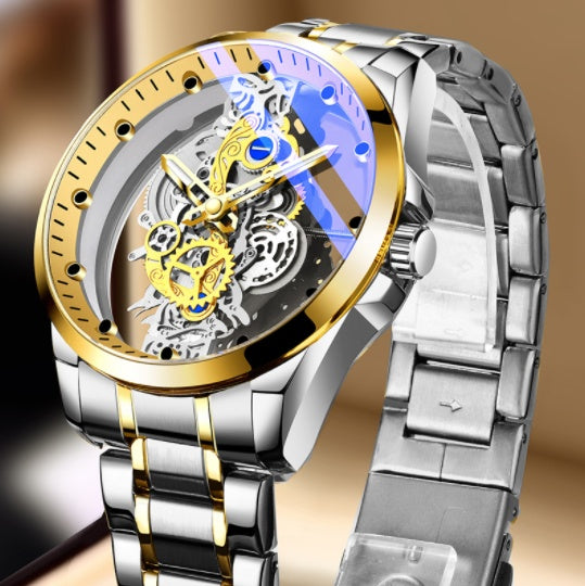 Men Watch Skeleton Automatic Quartz Watch Gold Skeleton Vintage Mens Watches