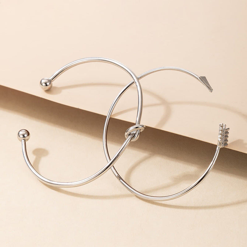 Knotted Round Arrow Bracelet Two-piece Set