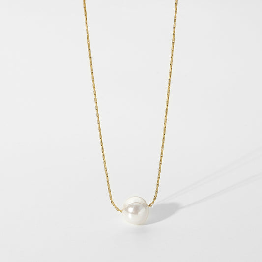 Simple 14K Stainless Steel Pearl Necklace